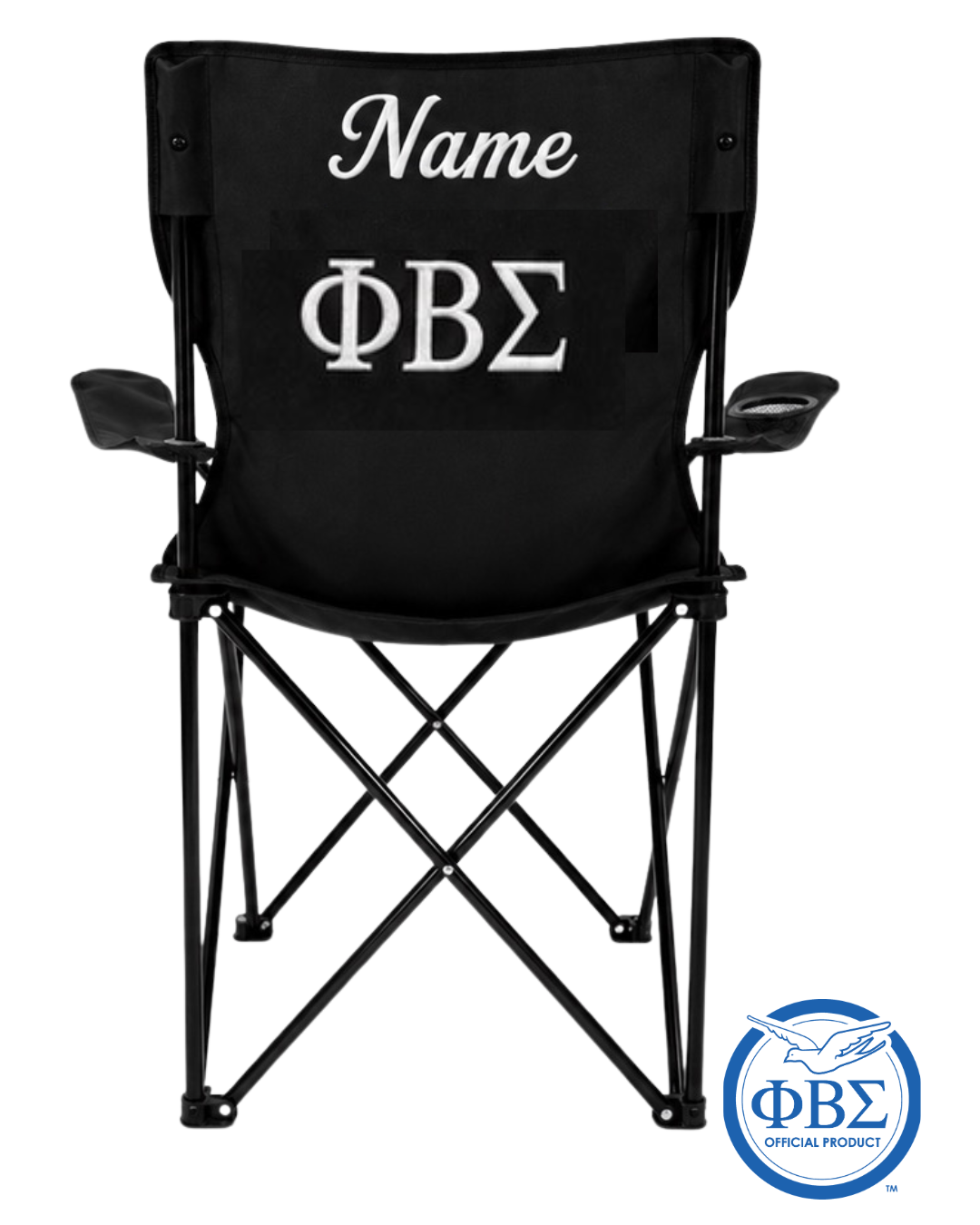 Embroidered Outdoor Folding Chair – Phi Beta Sigma ΦΒΣ (Black)