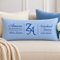 Embroidered Zeta Amicae lumbar pillow