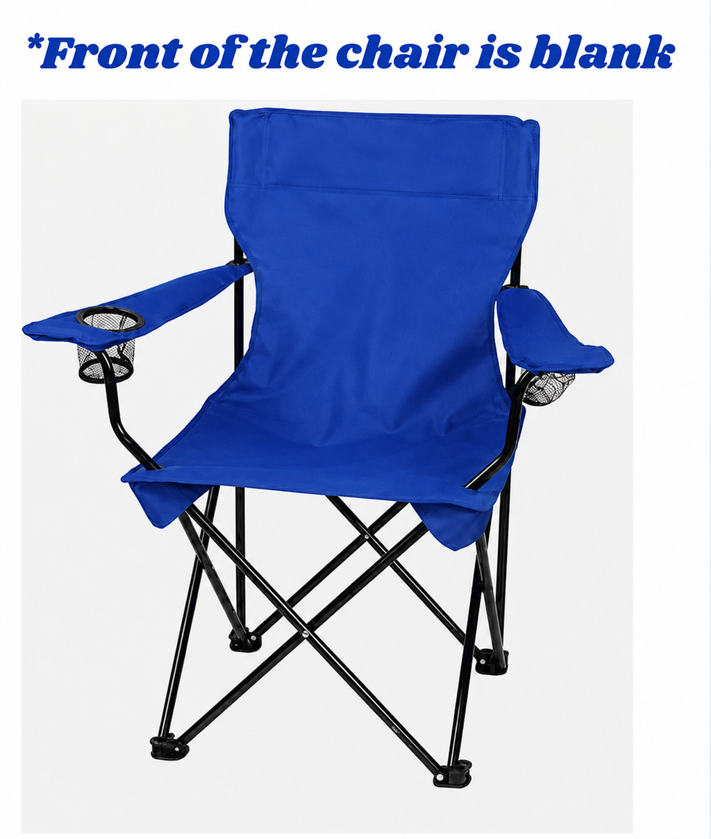 *Name Only* Embroidered Outdoor Folding Chair (Blue)