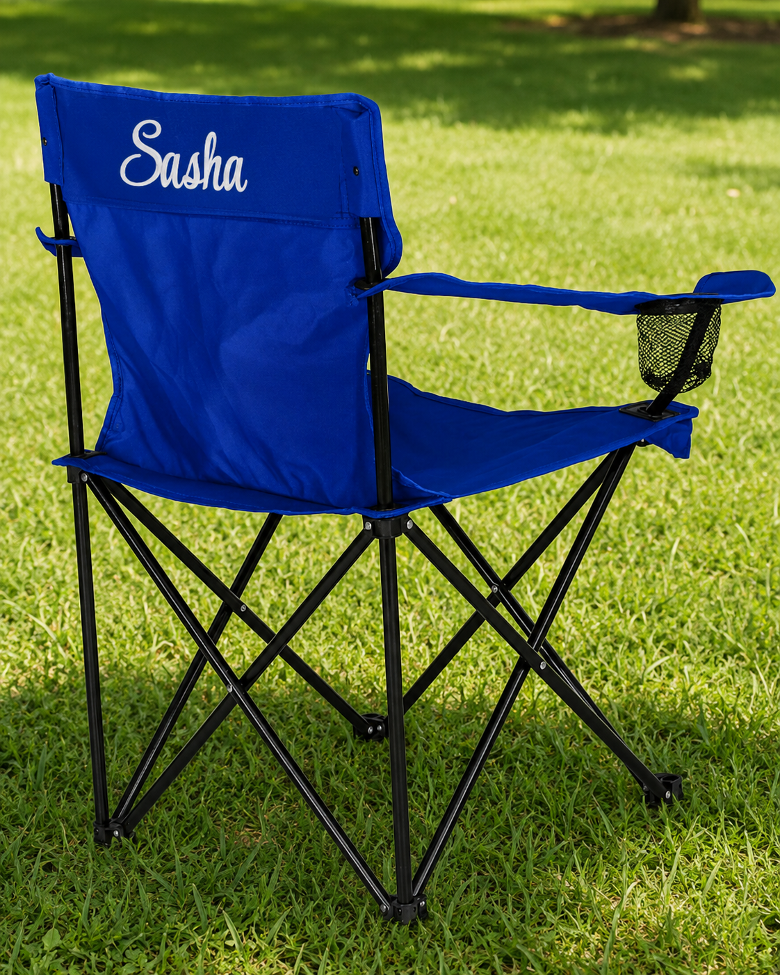 *Name Only* Embroidered Outdoor Folding Chair (Blue)
