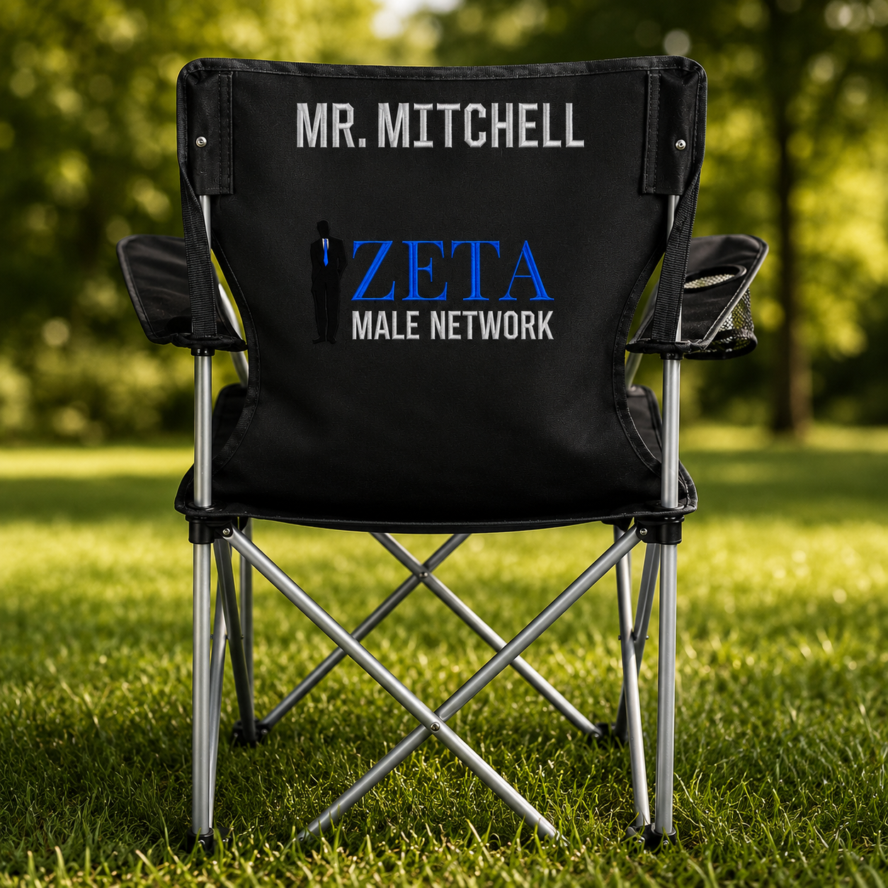 Embroidered Outdoor Folding Chair - Zeta Male Network - ZMN