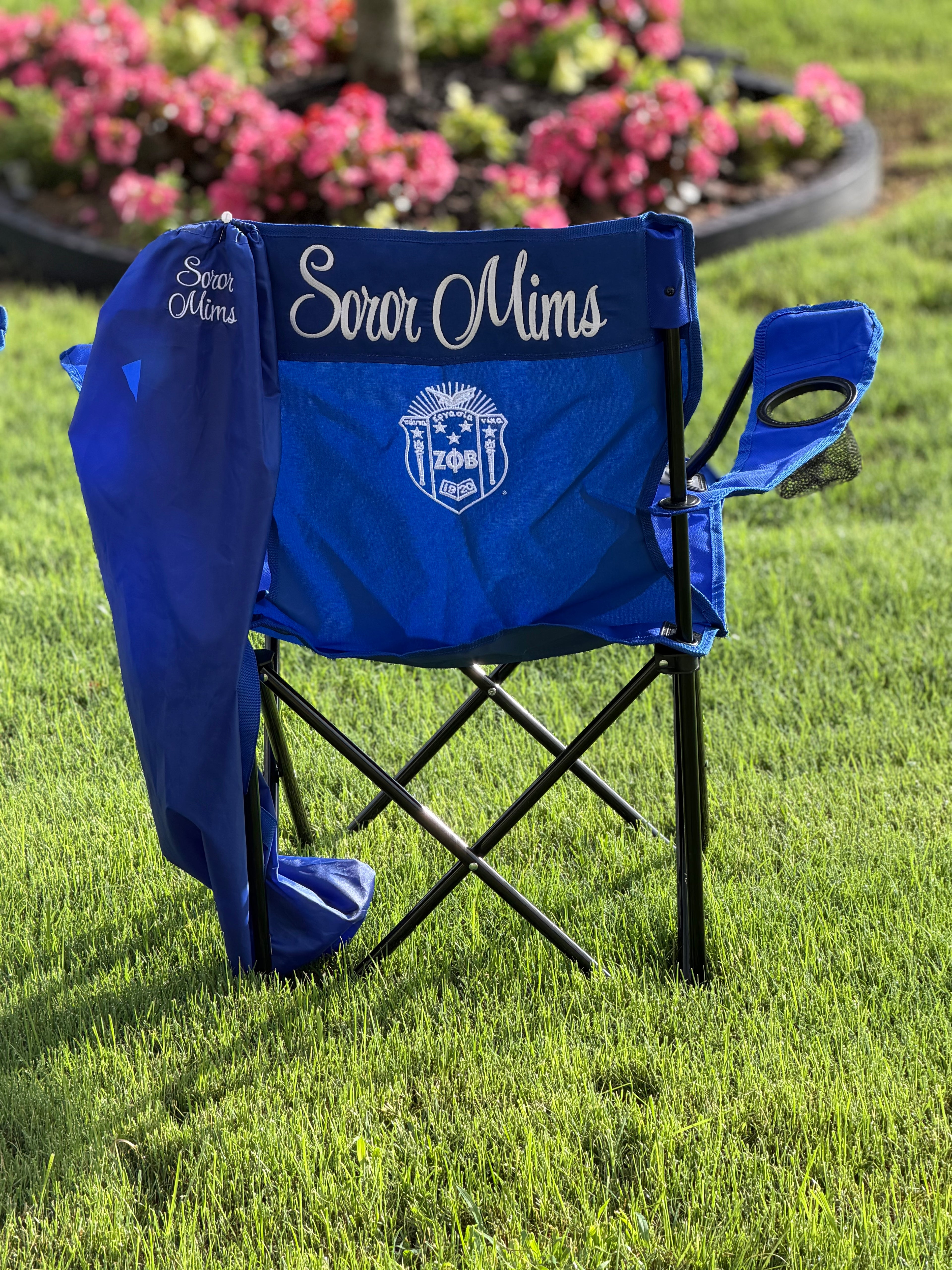 Embroidered Outdoor Folding Chair - Zeta Phi Beta