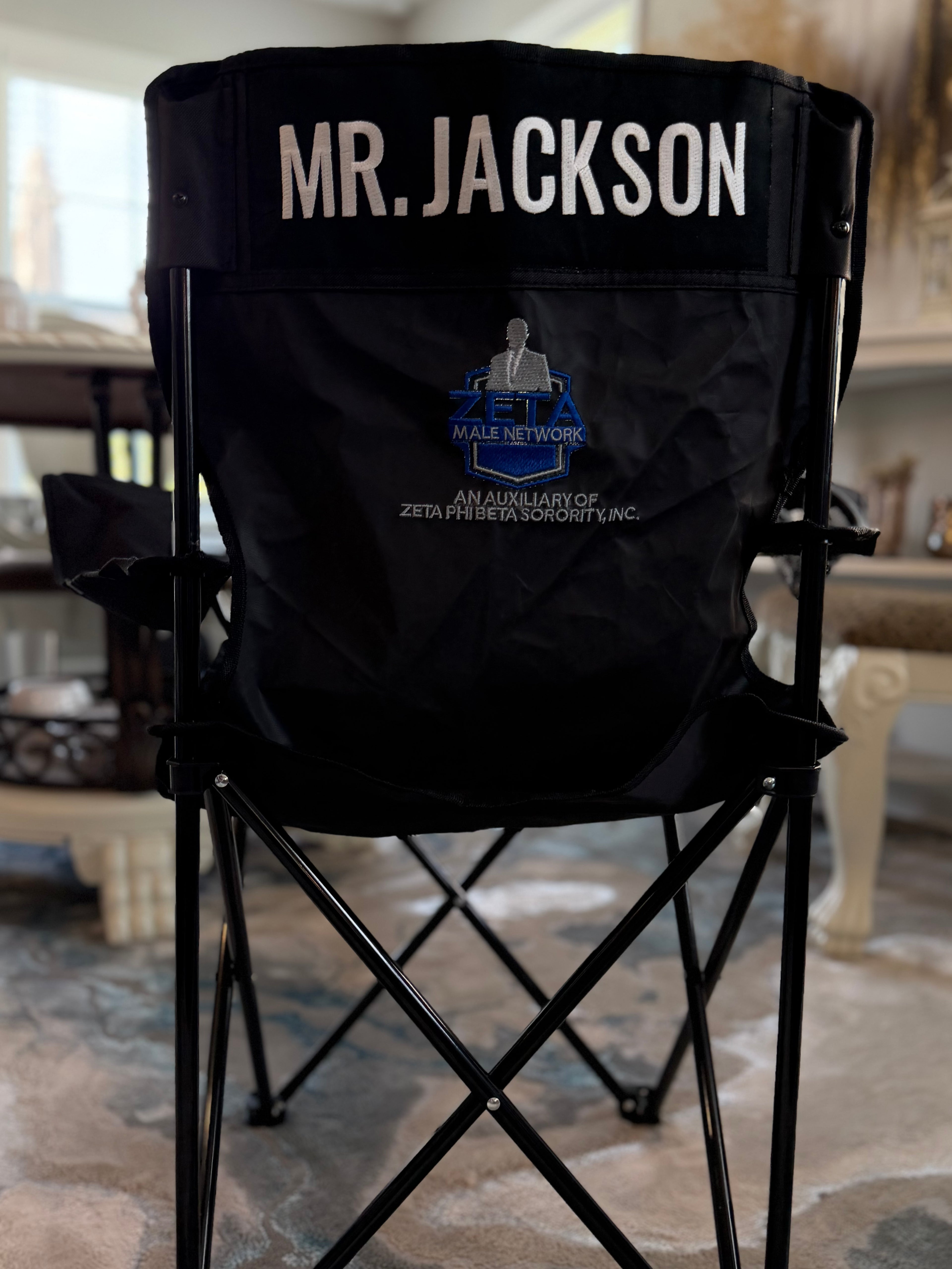 Embroidered Outdoor Folding Chair - Zeta Male Network - ZMN