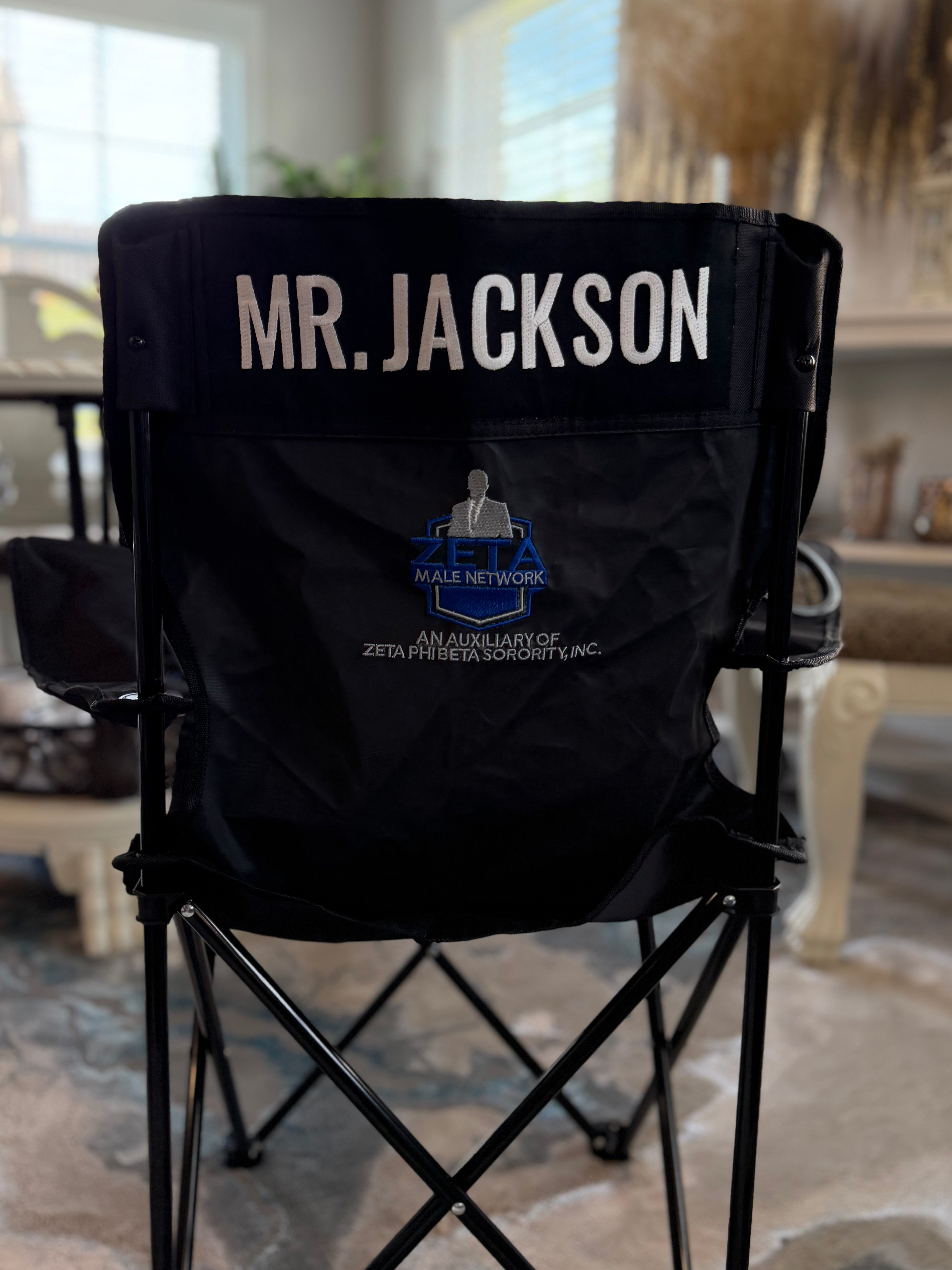 Embroidered Outdoor Folding Chair - Zeta Male Network - ZMN