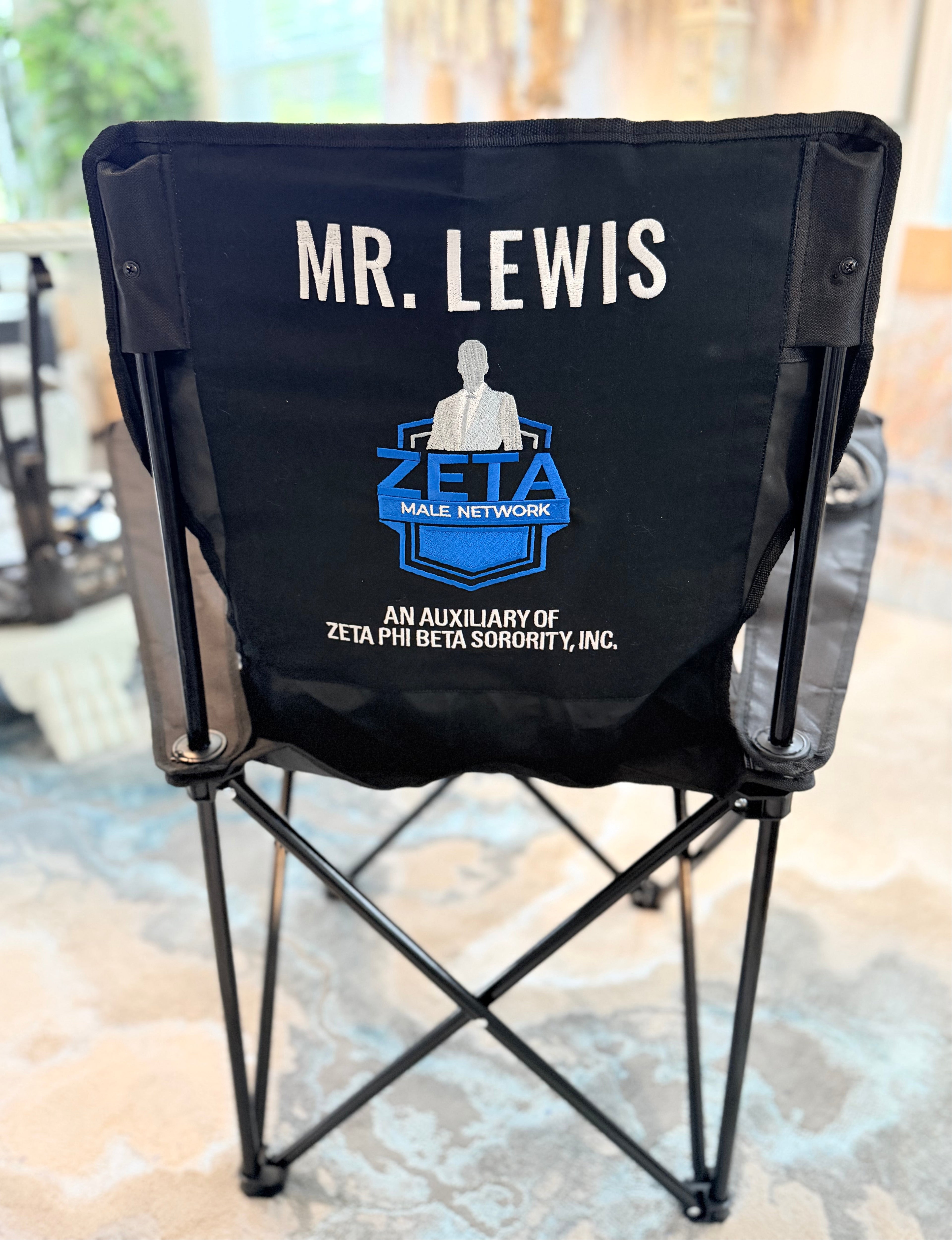 Embroidered Outdoor Folding Chair - Zeta Male Network - ZMN