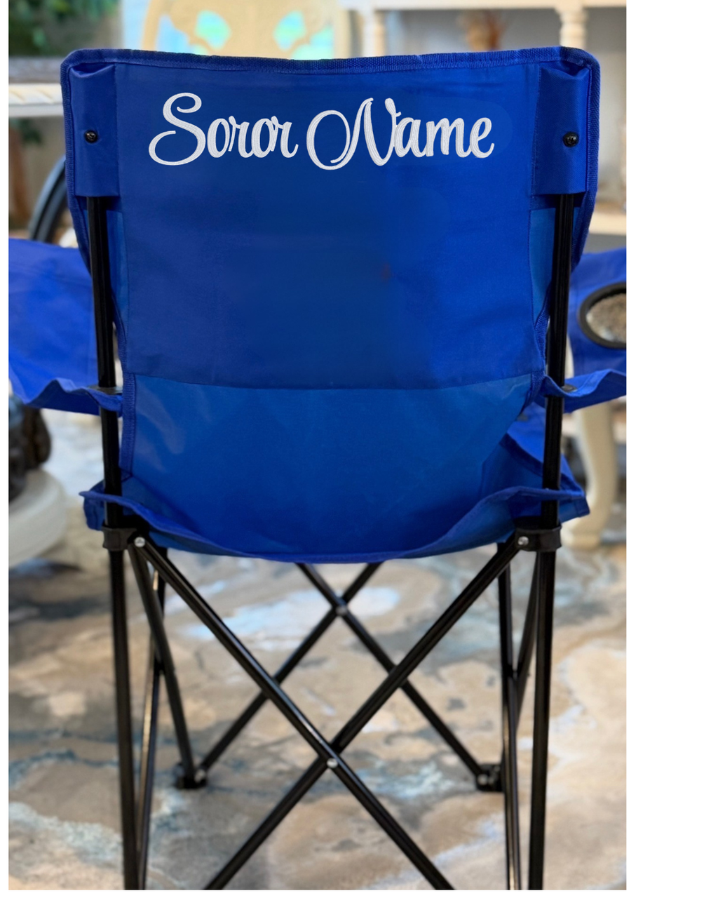 Zeta Phi Beta (Shield) Personalized Embroidered Folding Chair – Royal Blue