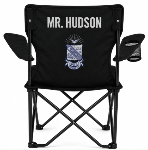 Phi Beta Sigma (Shield) Personalized Embroidered Folding Chair – Black