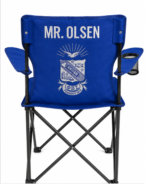 Phi Beta Sigma (Shield) Personalized Embroidered Folding Chair – Royal Blue