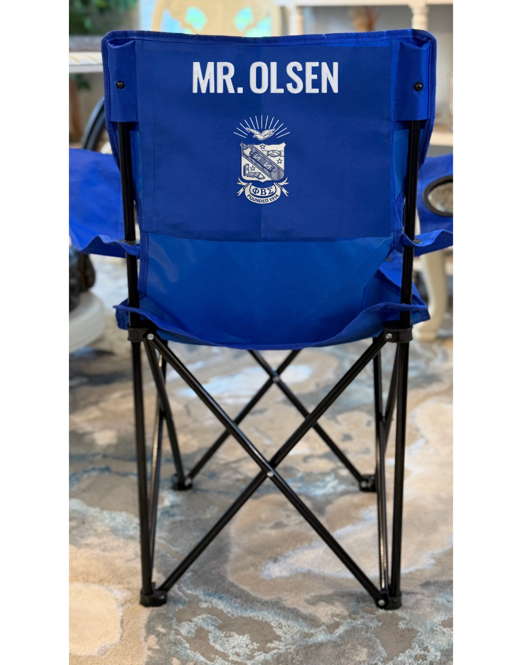 Phi Beta Sigma (Shield)  Royal Blue - Personalized Embroidered Folding Chair