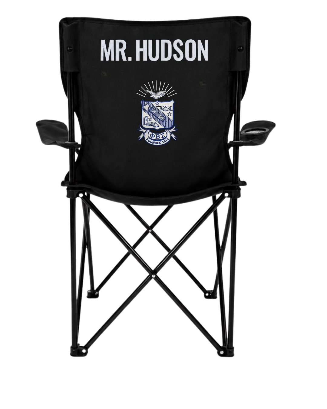 Phi Beta Sigma (Shield) Black - Personalized Embroidered Folding Chair