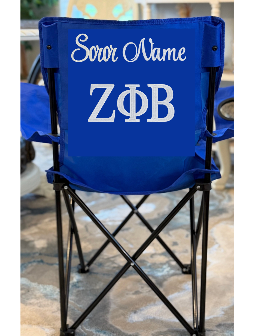Zeta Phi Beta (ZΦΒ) Personalized Embroidered Folding Chair – Royal Blue